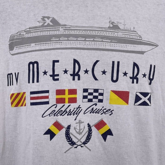 Mercury Celebrity Cruises T Shirt White Crew Neck Short Sleeves Delta Sz L Mens - Picture 3 of 7